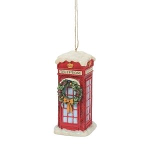 Enesco Jim Shore Heartwood Creek English Christmas Phone Box Hanging Ornament